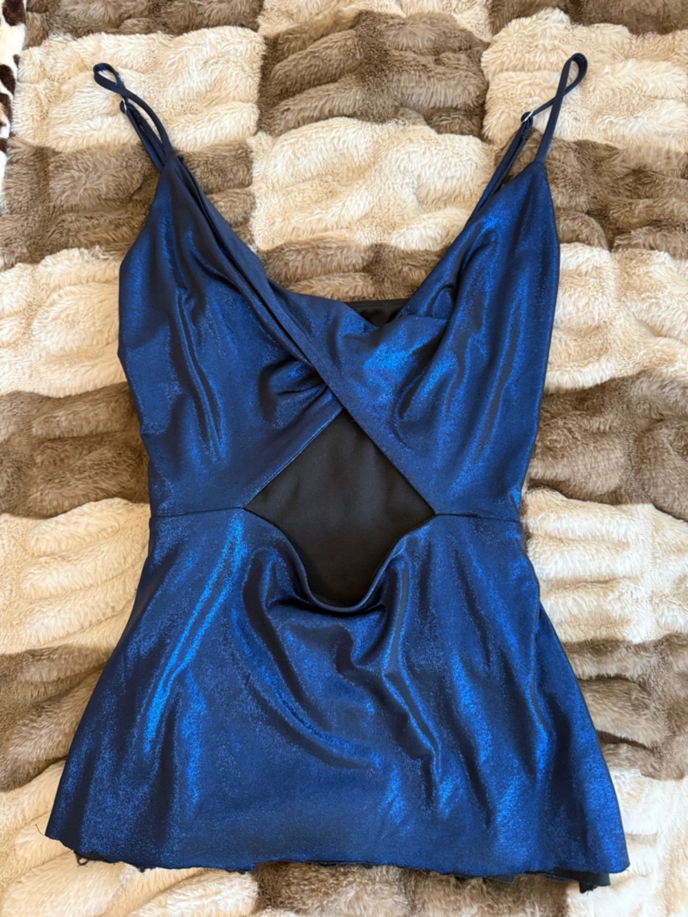 Lucy in the Sky Shimmery Royal Blue and Black Camisole